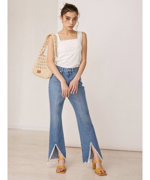 EVRIS（エヴリス）の「スクエアネックリブタンク（タンクトップ・レディース・ホワイト/ブラック/オレンジ/ブルー・FREE）」の11枚目の写真