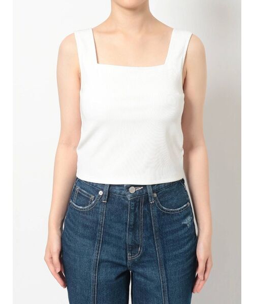 EVRIS（エヴリス）の「スクエアネックリブタンク（タンクトップ・レディース・ホワイト/ブラック/オレンジ/ブルー・FREE）」の12枚目の写真