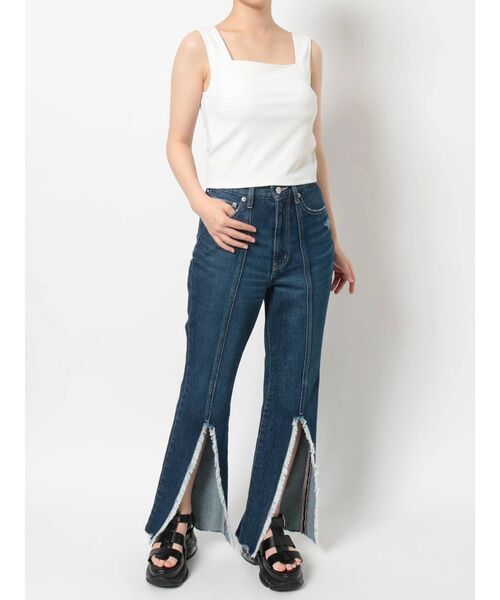 EVRIS（エヴリス）の「スクエアネックリブタンク（タンクトップ・レディース・ホワイト/ブラック/オレンジ/ブルー・FREE）」の18枚目の写真