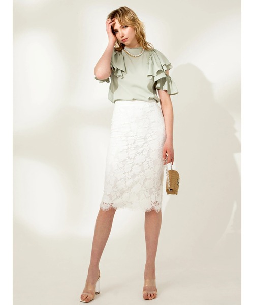 DURAS（デュラス）の「２ＷＡＹオープンショルダーフリルトップ（Tシャツ/カットソー・レディース・ホワイト/ブラック/ミント/ピンク・FREE）」の10枚目の写真