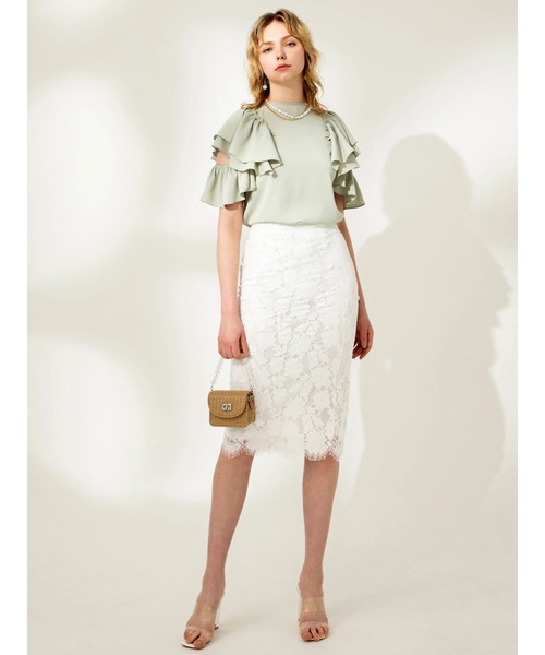 DURAS（デュラス）の「２ＷＡＹオープンショルダーフリルトップ（Tシャツ/カットソー・レディース・ホワイト/ブラック/ミント/ピンク・FREE）」の14枚目の写真