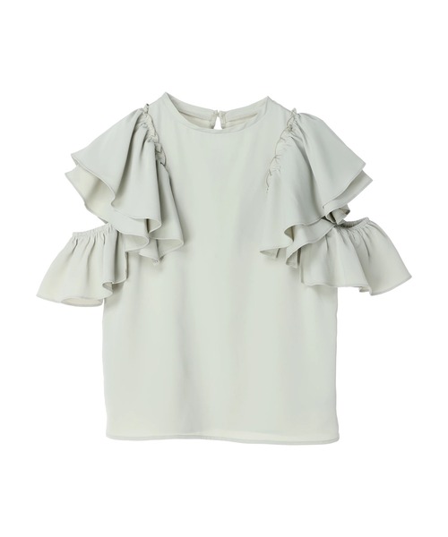 DURAS（デュラス）の「２ＷＡＹオープンショルダーフリルトップ（Tシャツ/カットソー・レディース・ホワイト/ブラック/ミント/ピンク・FREE）」の9枚目の写真