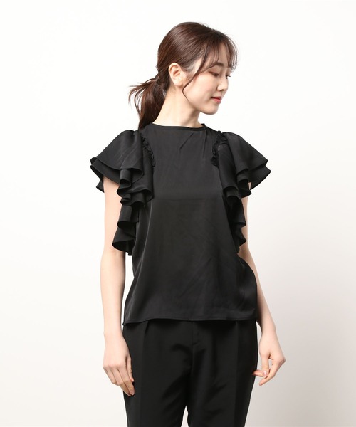 DURAS（デュラス）の「２ＷＡＹオープンショルダーフリルトップ（Tシャツ/カットソー・レディース・ホワイト/ブラック/ミント/ピンク・FREE）」の21枚目の写真