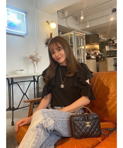 DURAS（デュラス）の「２ＷＡＹオープンショルダーフリルトップ（Tシャツ/カットソー・レディース・ホワイト/ブラック/ミント/ピンク・FREE）」の18枚目の写真