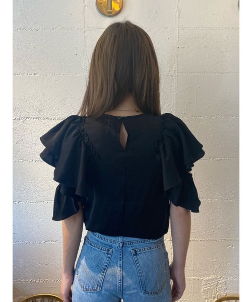 DURAS（デュラス）の「２ＷＡＹオープンショルダーフリルトップ（Tシャツ/カットソー・レディース・ホワイト/ブラック/ミント/ピンク・FREE）」の19枚目の写真