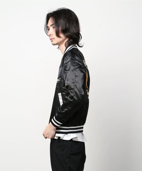 日本刺繍スカジャン メンズ サテン B ＊ '洗練されたデザイン' 人気