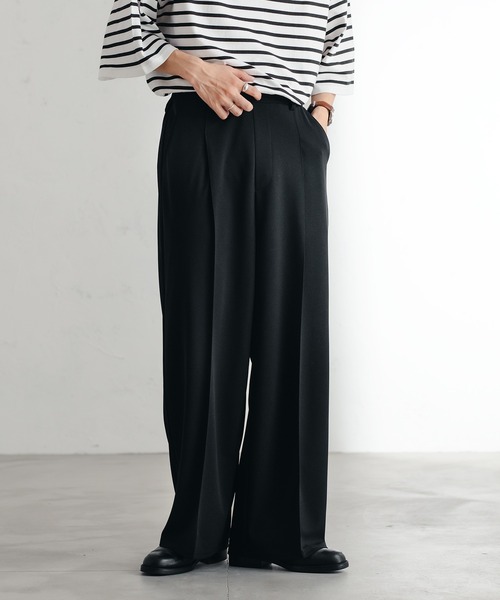 epnok（エプノック）の「ワイドストレートスラックス（スラックス・メンズ・ブラック/グリーン/ライトグリーン/グレイッシュベージュ・SMALL/MEDIUM/LARGE）」の2枚目の写真