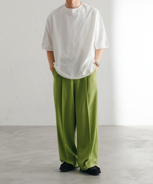 th ワイドストレートスラックス SIZE1 MONO-MART スラックス 「ZOZO限定」2WAYストレッチタックワイド
