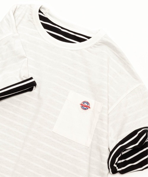 EDIFICE(エディフィス)の「【Merrygarden / メリーガーデン】別注 リバーシブル ボーダー Tシャツ(Tシャツ/カットソー・メンズ・ホワイト系その他/グレー系その他/イエロー系その他/オレンジ系その他/ネイビー系・MEDIUM/LARGE)」の1枚目の写真