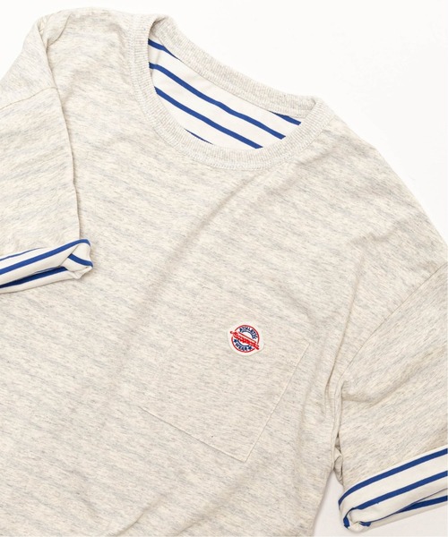 EDIFICE(エディフィス)の「【Merrygarden / メリーガーデン】別注 リバーシブル ボーダー Tシャツ(Tシャツ/カットソー・メンズ・ホワイト系その他/グレー系その他/イエロー系その他/オレンジ系その他/ネイビー系・MEDIUM/LARGE)」の2枚目の写真