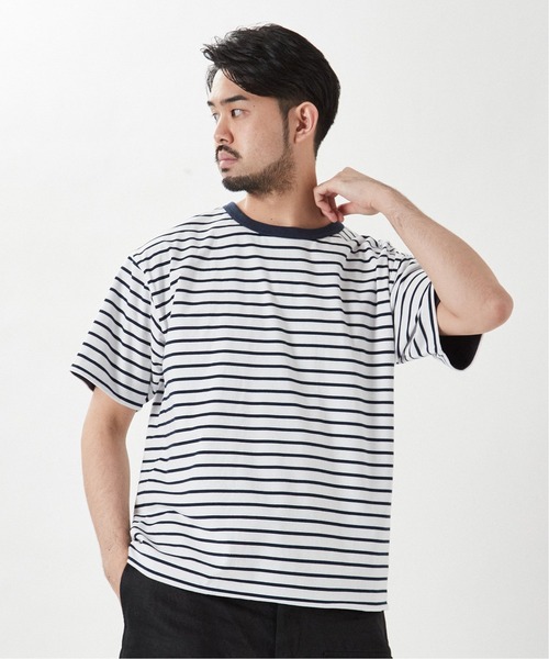 EDIFICE(エディフィス)の「【Merrygarden / メリーガーデン】別注 リバーシブル ボーダー Tシャツ(Tシャツ/カットソー・メンズ・ホワイト系その他/グレー系その他/イエロー系その他/オレンジ系その他/ネイビー系・MEDIUM/LARGE)」の8枚目の写真