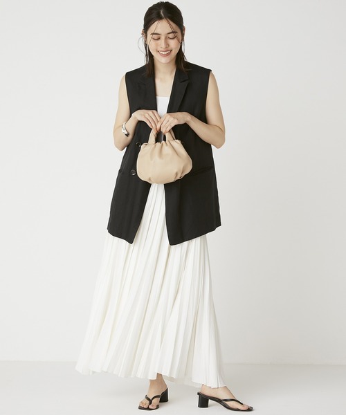 TOPKAPI（トプカピ）の「【TREASURE TOPKAPI】 ソフトラムレザー 巾着 バッグ（ハンドバッグ・レディース・ブラック/ベージュ/クリーム・FREE）」の5枚目の写真