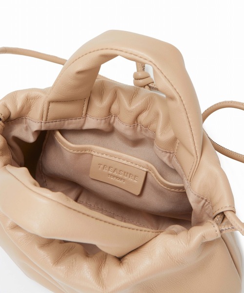 TOPKAPI（トプカピ）の「【TREASURE TOPKAPI】 ソフトラムレザー 巾着 バッグ（ハンドバッグ・レディース・ブラック/ベージュ/クリーム・FREE）」の13枚目の写真