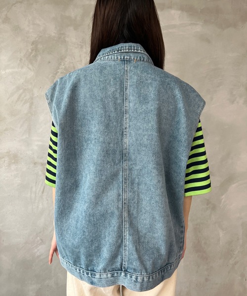 kutir(クティール)の「デニムベスト(ベスト・レディース・ライトブルー/ブラック・FREE)」の13枚目の写真