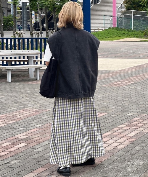 kutir(クティール)の「デニムベスト(ベスト・レディース・ライトブルー/ブラック・FREE)」の8枚目の写真