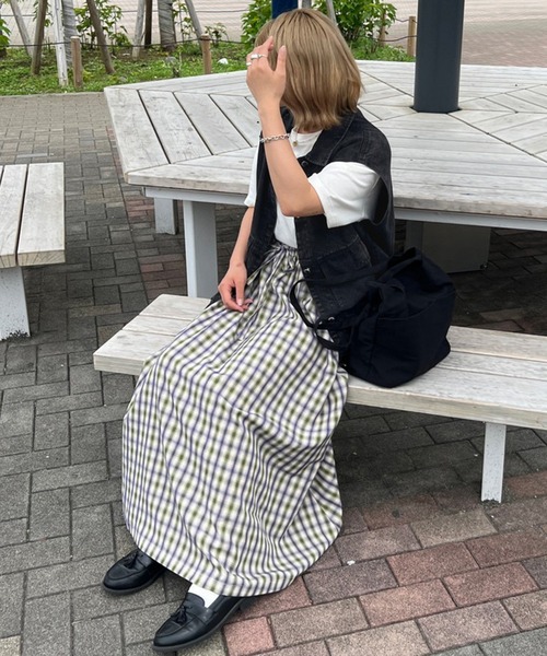 kutir(クティール)の「デニムベスト(ベスト・レディース・ライトブルー/ブラック・FREE)」の14枚目の写真