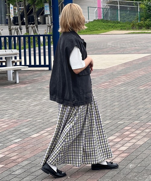 kutir(クティール)の「デニムベスト(ベスト・レディース・ライトブルー/ブラック・FREE)」の19枚目の写真