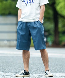 『CavariA/キャバリア』ワンタックワイドハーフパンツ