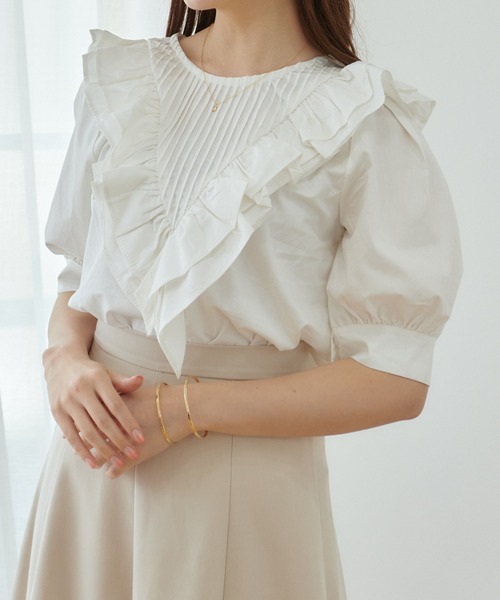 Lamoa（ラモア）の「Lamoa/フリル ボリューム ブラウス（シャツ/ブラウス・レディース・ブルー/ベージュ/ホワイト・FREE）」の5枚目の写真