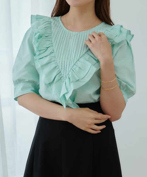 Lamoa（ラモア）の「Lamoa/フリル ボリューム ブラウス（シャツ/ブラウス・レディース・ブルー/ベージュ/ホワイト・FREE）」の9枚目の写真