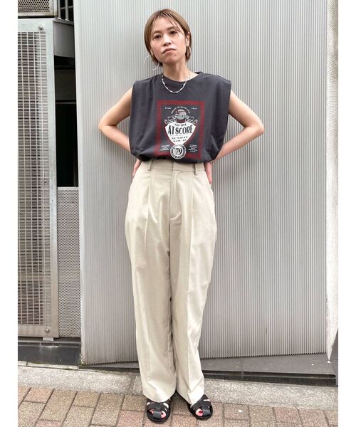 Ungrid（アングリッド）の「ヴィンテージロゴノースリタンクトップ（タンクトップ・レディース・チャコールグレー/オフホワイト/ピンク・FREE）」の6枚目の写真