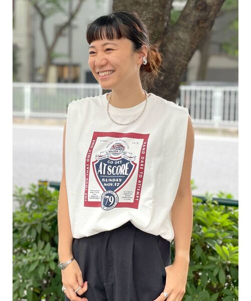 Ungrid（アングリッド）の「ヴィンテージロゴノースリタンクトップ（タンクトップ・レディース・チャコールグレー/オフホワイト/ピンク・FREE）」の7枚目の写真