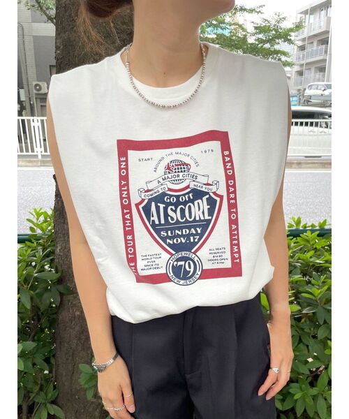 Ungrid（アングリッド）の「ヴィンテージロゴノースリタンクトップ（タンクトップ・レディース・チャコールグレー/オフホワイト/ピンク・FREE）」の9枚目の写真