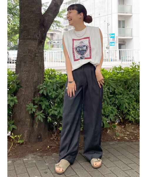 Ungrid（アングリッド）の「ヴィンテージロゴノースリタンクトップ（タンクトップ・レディース・チャコールグレー/オフホワイト/ピンク・FREE）」の10枚目の写真