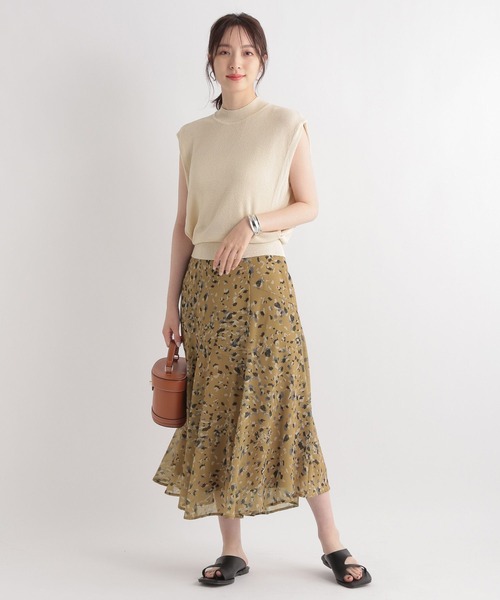 Andemiu（アンデミュウ）の「ストーンドットマーメイドスカート344025（スカート・レディース・チャコールグレー/ブルー/キャメル・FREE）」の6枚目の写真