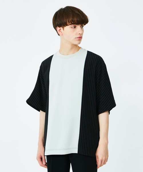 UNITED TOKYO(ユナイテッドトウキョウ)の「サイドストライプドルマンTシャツ(Tシャツ/カットソー・メンズ・ブラック/ミント/アイボリー・1/2)」の4枚目の写真