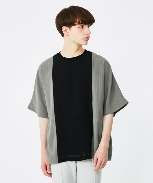 UNITED TOKYO(ユナイテッドトウキョウ)の「サイドストライプドルマンTシャツ(Tシャツ/カットソー・メンズ・ブラック/ミント/アイボリー・1/2)」の5枚目の写真