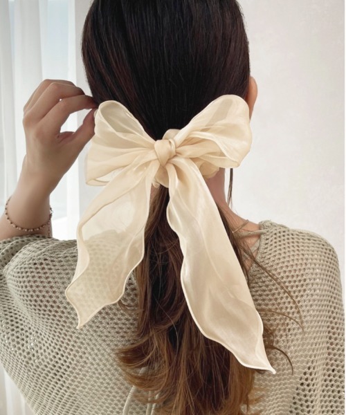 apres jour（アプレジュール）の「【apres jour×ARIAZ】シュシュリボン（シュシュ・レディース・ライトグレー/ブラック/ベージュ/ピンクベージュ・FREE）」の5枚目の写真