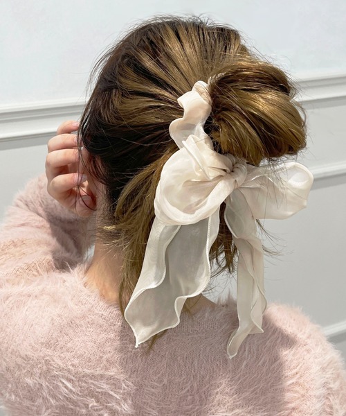 apres jour（アプレジュール）の「【apres jour×ARIAZ】シュシュリボン（シュシュ・レディース・ライトグレー/ブラック/ベージュ/ピンクベージュ・FREE）」の18枚目の写真