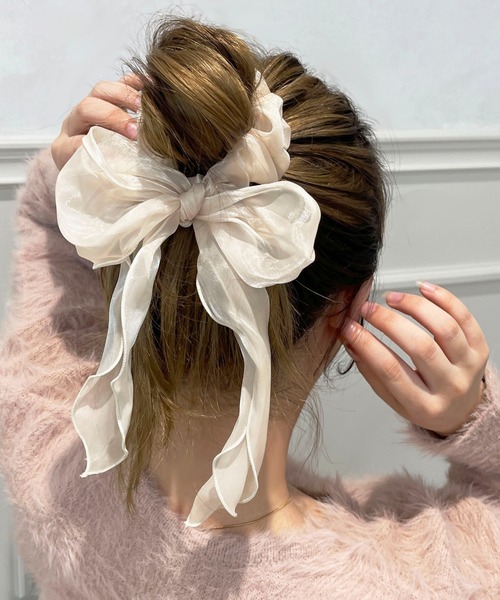 apres jour（アプレジュール）の「【apres jour×ARIAZ】シュシュリボン（シュシュ・レディース・ライトグレー/ブラック/ベージュ/ピンクベージュ・FREE）」の19枚目の写真