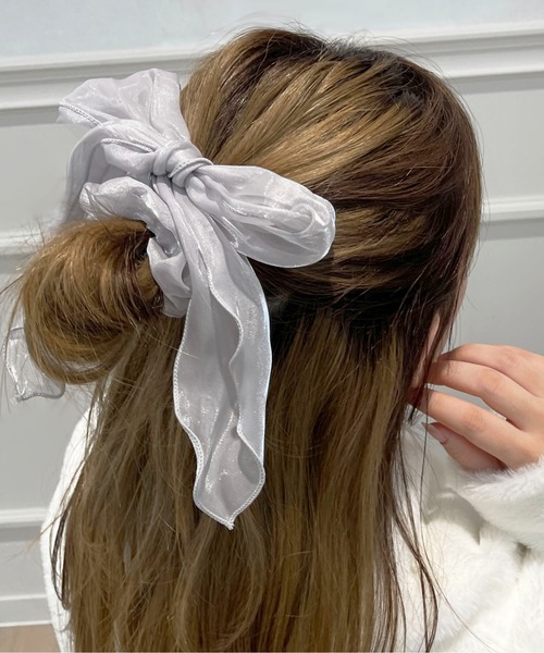 apres jour（アプレジュール）の「【apres jour×ARIAZ】シュシュリボン（シュシュ・レディース・ライトグレー/ブラック/ベージュ/ピンクベージュ・FREE）」の15枚目の写真