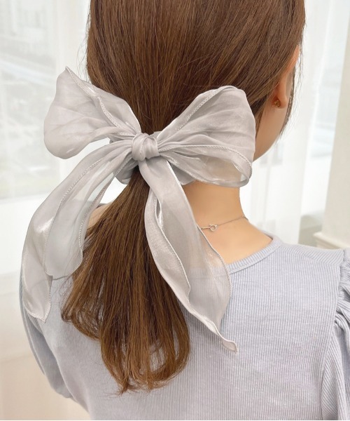 apres jour（アプレジュール）の「【apres jour×ARIAZ】シュシュリボン（シュシュ・レディース・ライトグレー/ブラック/ベージュ/ピンクベージュ・FREE）」の17枚目の写真