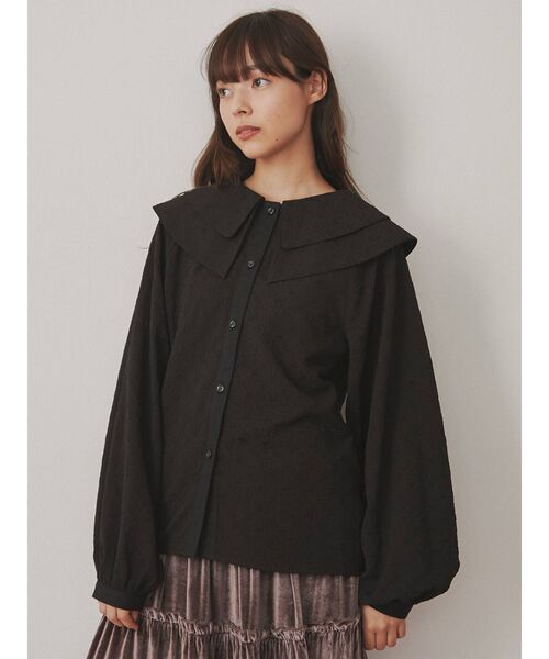 merry jenny（メリージェニー）の「Wカラーflowerブラウス（シャツ/ブラウス・レディース・オフホワイト/ブラック・FREE）」の9枚目の写真