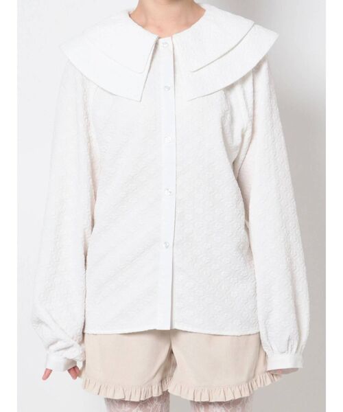 merry jenny（メリージェニー）の「Wカラーflowerブラウス（シャツ/ブラウス・レディース・オフホワイト/ブラック・FREE）」の10枚目の写真