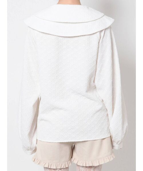 merry jenny（メリージェニー）の「Wカラーflowerブラウス（シャツ/ブラウス・レディース・オフホワイト/ブラック・FREE）」の14枚目の写真