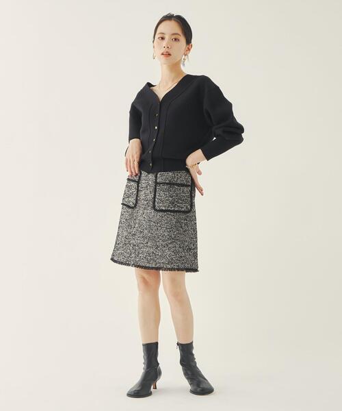 EMMEL REFINES（エメルリファインズ）の「＜EMMEL REFINES（エメル リファインズ）＞EM ツイード ミニスカート（スカート・レディース・ブラック・XS/S/M）」の7枚目の写真
