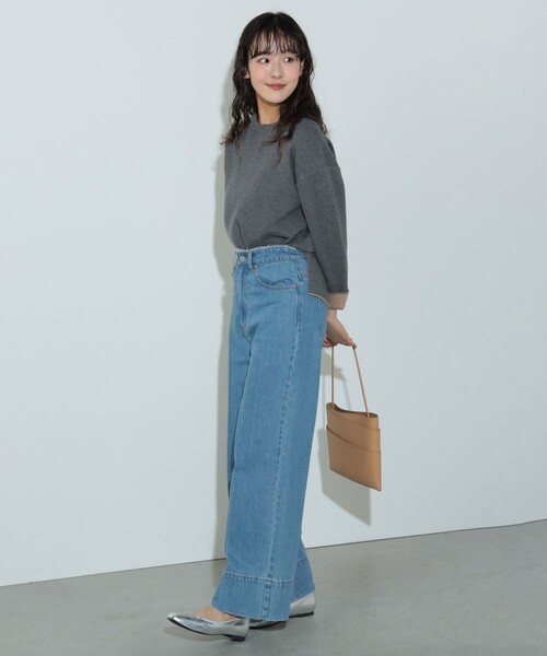 BEAMS HEART(ビームスハート)の「配色リバーシブル ニットプルオーバー(ウォッシャブル)(ニット/セーター・レディース・ブラック/グレー/アイボリー・FREE)」の7枚目の写真