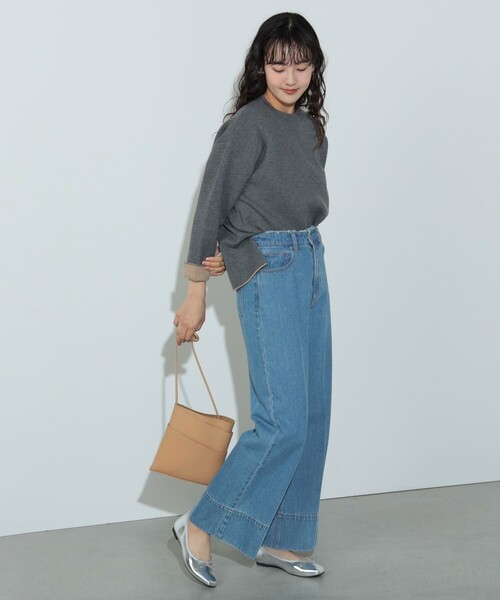 BEAMS HEART(ビームスハート)の「配色リバーシブル ニットプルオーバー(ウォッシャブル)(ニット/セーター・レディース・ブラック/グレー/アイボリー・FREE)」の8枚目の写真