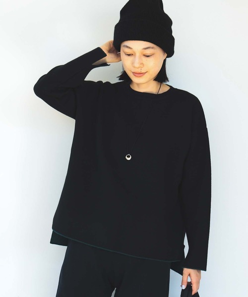 配色リバーシブル ニットプルオーバー（ウォッシャブル