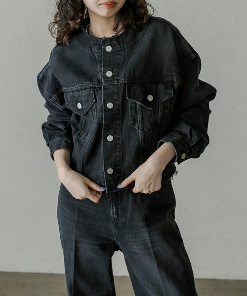 mystic（ミスティック）の「ai no de setouchiジャケット（デニムジャケット・レディース・インディゴブルー/ブラック・FREE）」の4枚目の写真