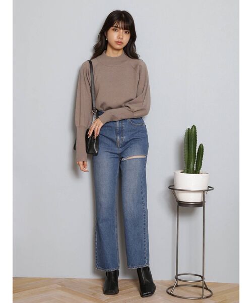 MURUA(ムルーア)の「モダンボトルネックニット(ニット/セーター・レディース・ブラック/パープル/アイボリー/モカ・FREE)」の17枚目の写真