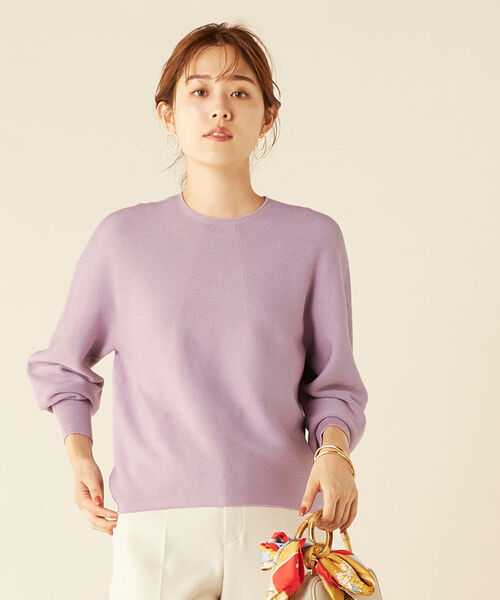 NOLLEY’S（ノーリーズ）の「カーブ袖プルオーバーニット（ニット/セーター・レディース・ベージュ/ピンク/ブルー/ラベンダー・1/2）」の3枚目の写真