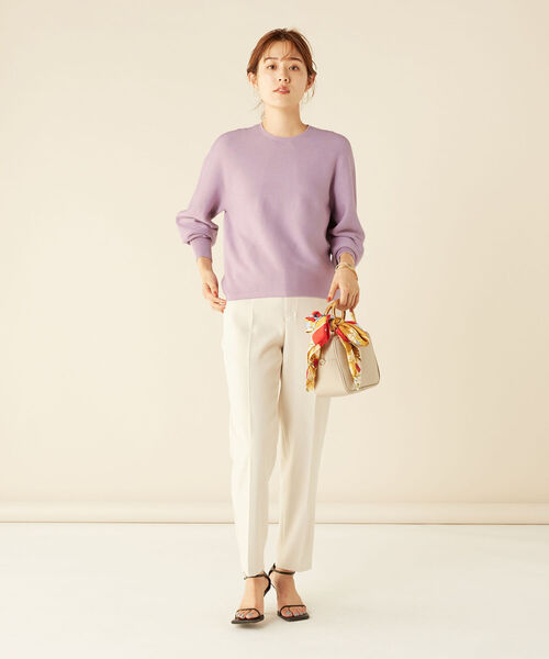 NOLLEY’S（ノーリーズ）の「カーブ袖プルオーバーニット（ニット/セーター・レディース・ベージュ/ピンク/ブルー/ラベンダー・1/2）」の5枚目の写真