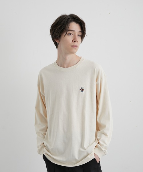 JUNRED(ジュンレッド)の「エシカルストーリーロングスリーブTシャツ(Tシャツ/カットソー・メンズ・ホワイト/ピンク/キナリ/ブルー系その他4・LL/M/L)」の1枚目の写真