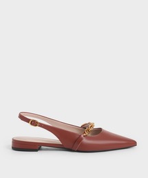 CHARLES & KEITH（チャールズ & キース）の「チェーンリンクストラップ スリングバックフラット（バレエシューズ・レディース）」