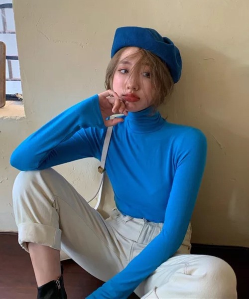 Auntie Rosa(アンティローザ)の「カラーレイヤードトップス(Tシャツ/カットソー・レディース・ホワイト/ブラック/パープル/ブルー/グリーン・FREE)」の9枚目の写真